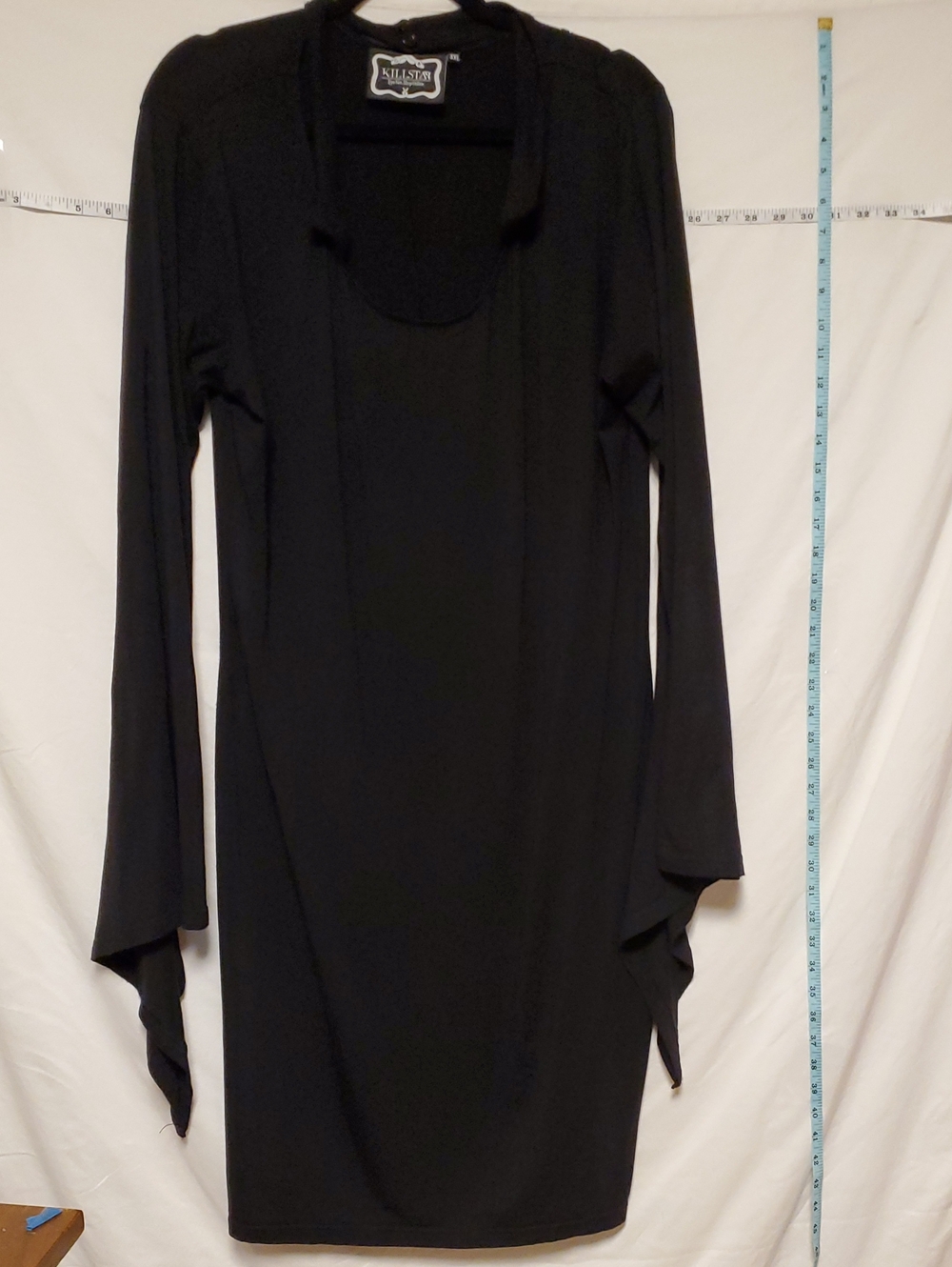 Killstar Black Midi Dress With Bell Sleeves Witchy 3x